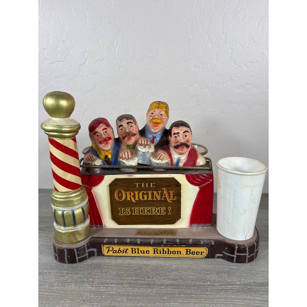 Vintage Pabst Blue Ribbon Beer Barbershop Quartet Bar Display Sign P930 PBR